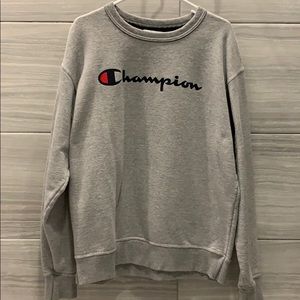 Size L gray champion crew neck sweatshirt
